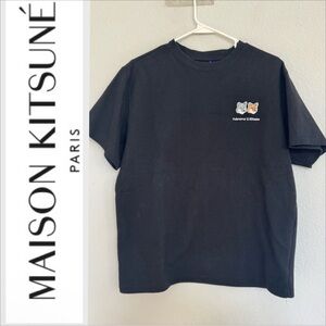 Maison Kitsune x Ader Error Doible Fox Tee size A2 M Black‎ crew SS21 heavy knit